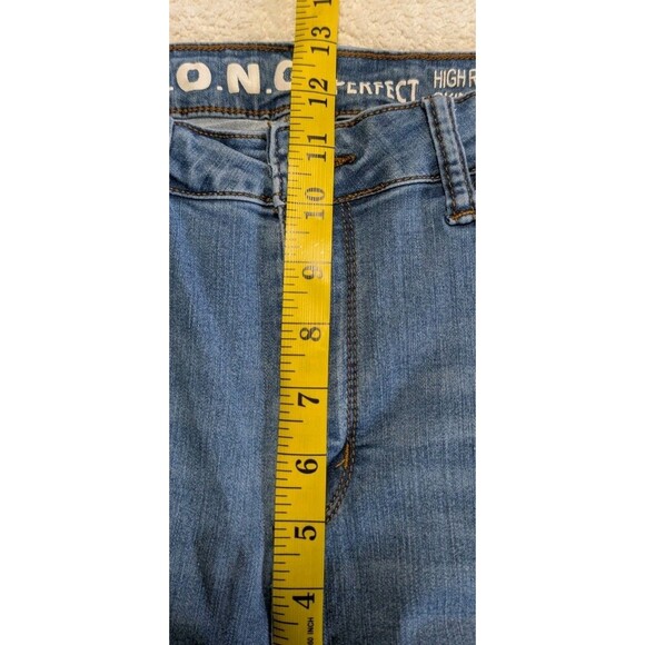 S.O.N.G. High Rise Jeans Women’s 15/32 Light Wash Frayed Hem Skinny Ankle - Picture 5 of 7